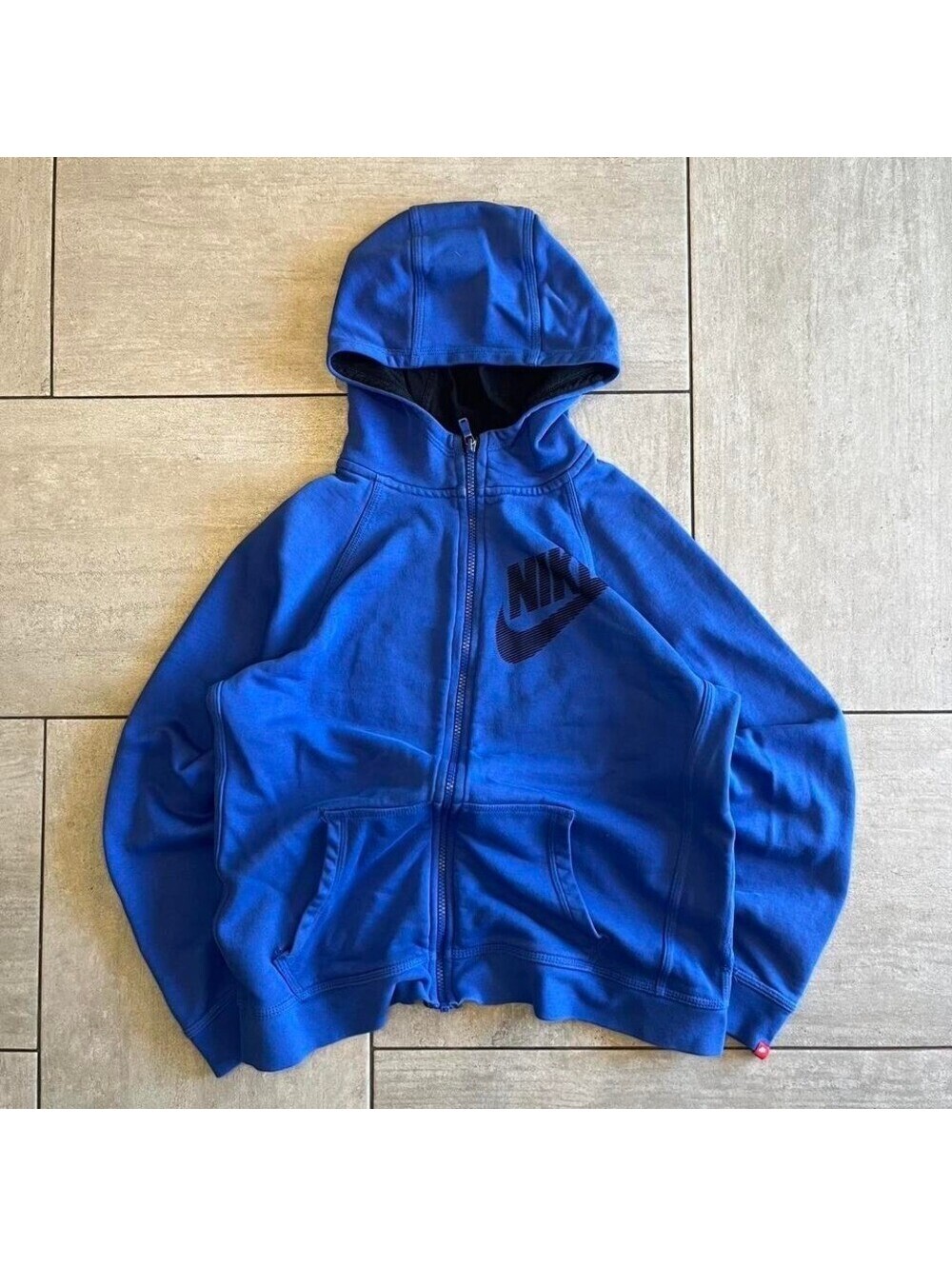 Nike Full Zip Hoodie Boys XL Blue Sportswear Logo Sweatshirt